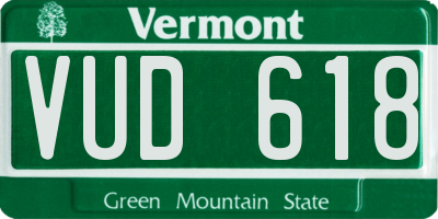 VT license plate VUD618