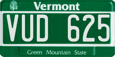 VT license plate VUD625