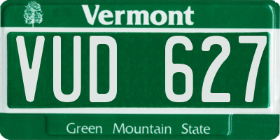 VT license plate VUD627