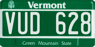 VT license plate VUD628