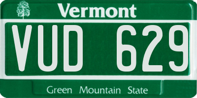 VT license plate VUD629