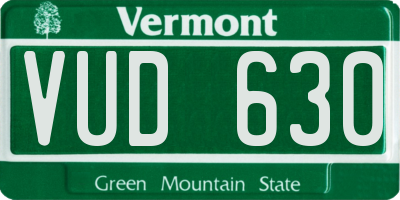VT license plate VUD630