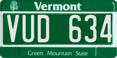 VT license plate VUD634
