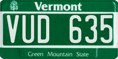 VT license plate VUD635