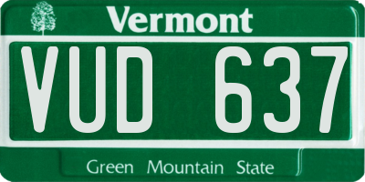 VT license plate VUD637