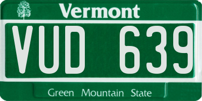 VT license plate VUD639