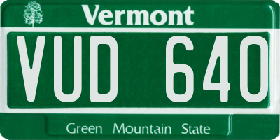 VT license plate VUD640