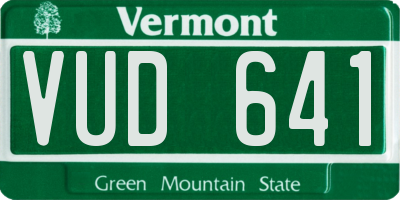 VT license plate VUD641