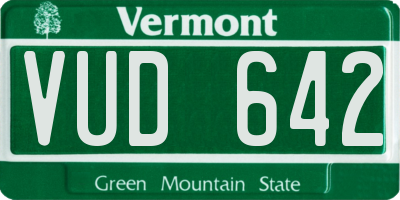 VT license plate VUD642