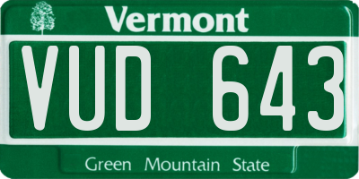 VT license plate VUD643