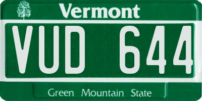 VT license plate VUD644