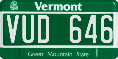 VT license plate VUD646