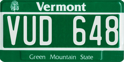 VT license plate VUD648
