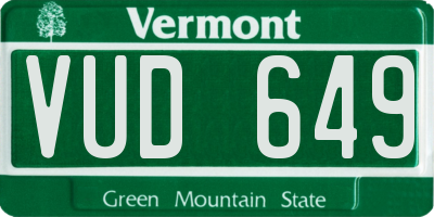 VT license plate VUD649