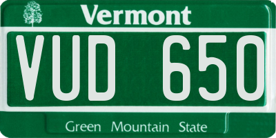 VT license plate VUD650
