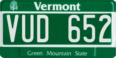 VT license plate VUD652