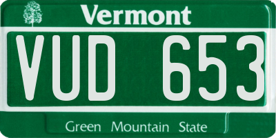 VT license plate VUD653