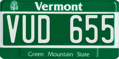 VT license plate VUD655