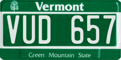 VT license plate VUD657
