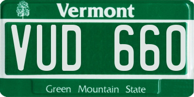VT license plate VUD660