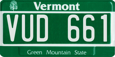 VT license plate VUD661