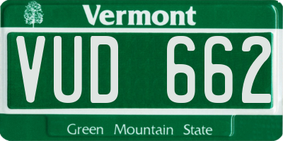 VT license plate VUD662