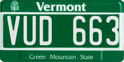 VT license plate VUD663