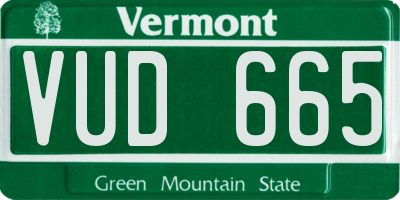 VT license plate VUD665