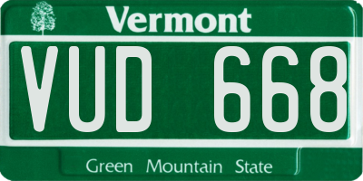 VT license plate VUD668