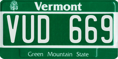 VT license plate VUD669