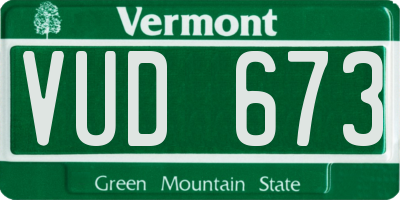 VT license plate VUD673