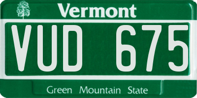VT license plate VUD675