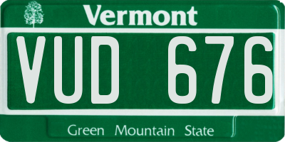 VT license plate VUD676