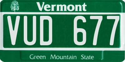 VT license plate VUD677