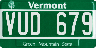 VT license plate VUD679