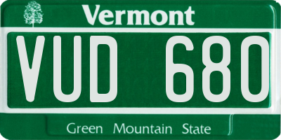 VT license plate VUD680