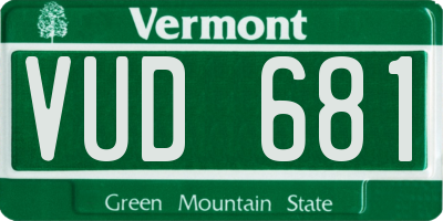 VT license plate VUD681
