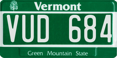 VT license plate VUD684