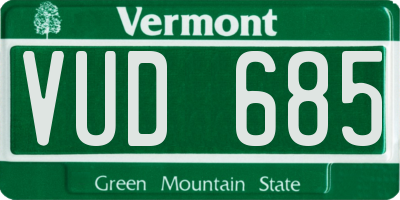 VT license plate VUD685
