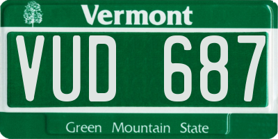 VT license plate VUD687