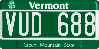 VT license plate VUD688