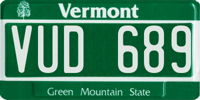 VT license plate VUD689