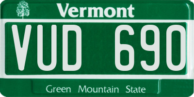 VT license plate VUD690
