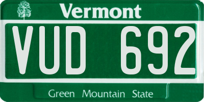 VT license plate VUD692