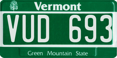 VT license plate VUD693