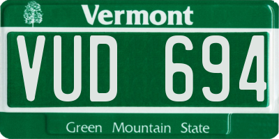 VT license plate VUD694