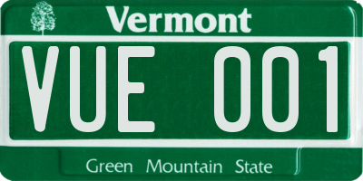 VT license plate VUE001