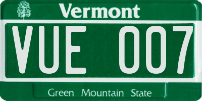VT license plate VUE007