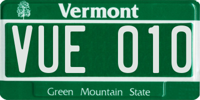 VT license plate VUE010