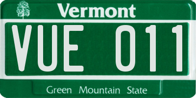 VT license plate VUE011